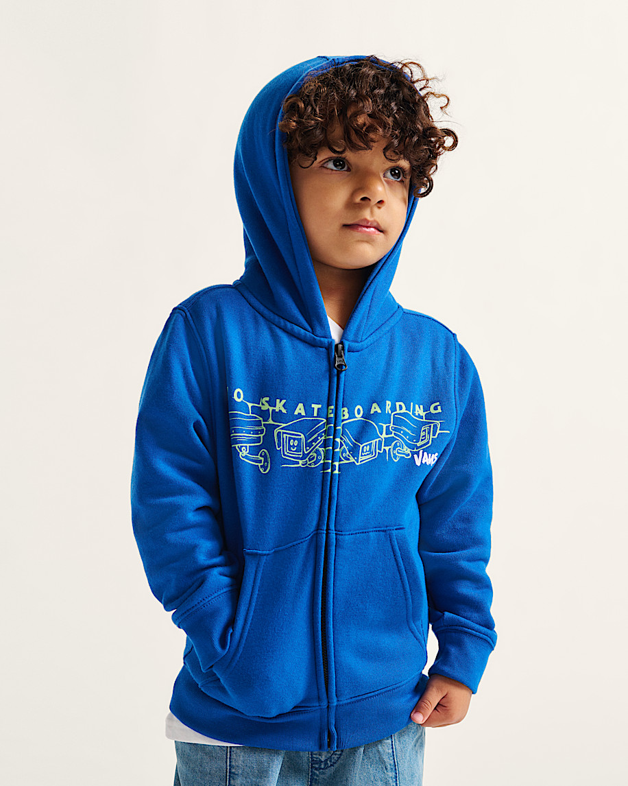 Little Kids Night Watchers Full Zip Hoodie in True Blue | Vans