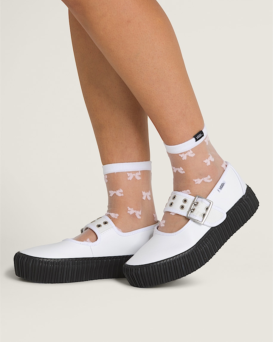 Mesh Bow Half Crew Socks - 1