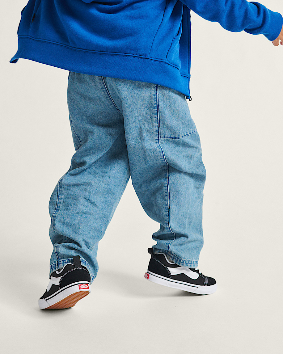 Little Kids Naithin Denim Pants in Stonewash Blue | Vans