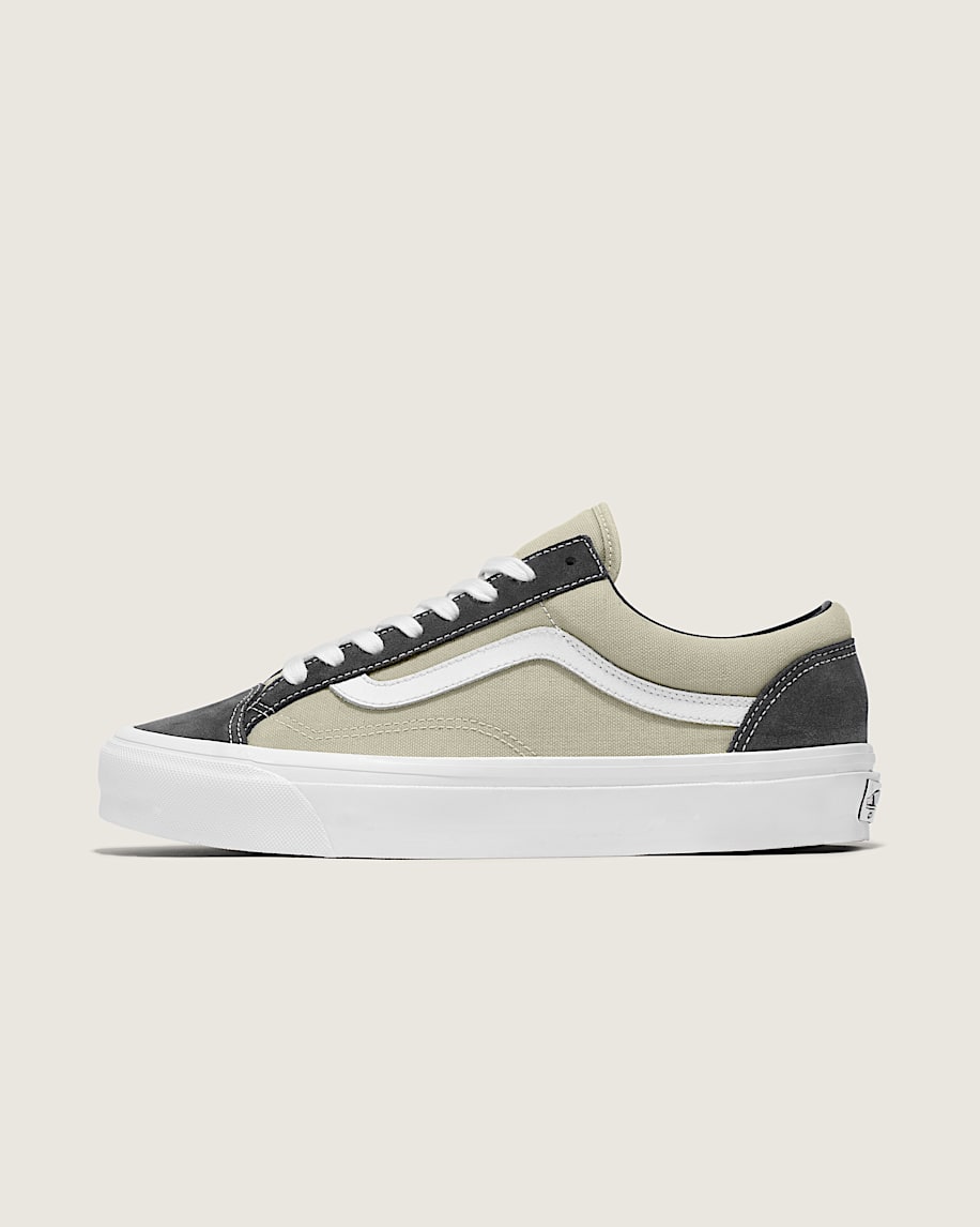 Premium Old Skool Washed Shoe in Washed Beige / Dark Green