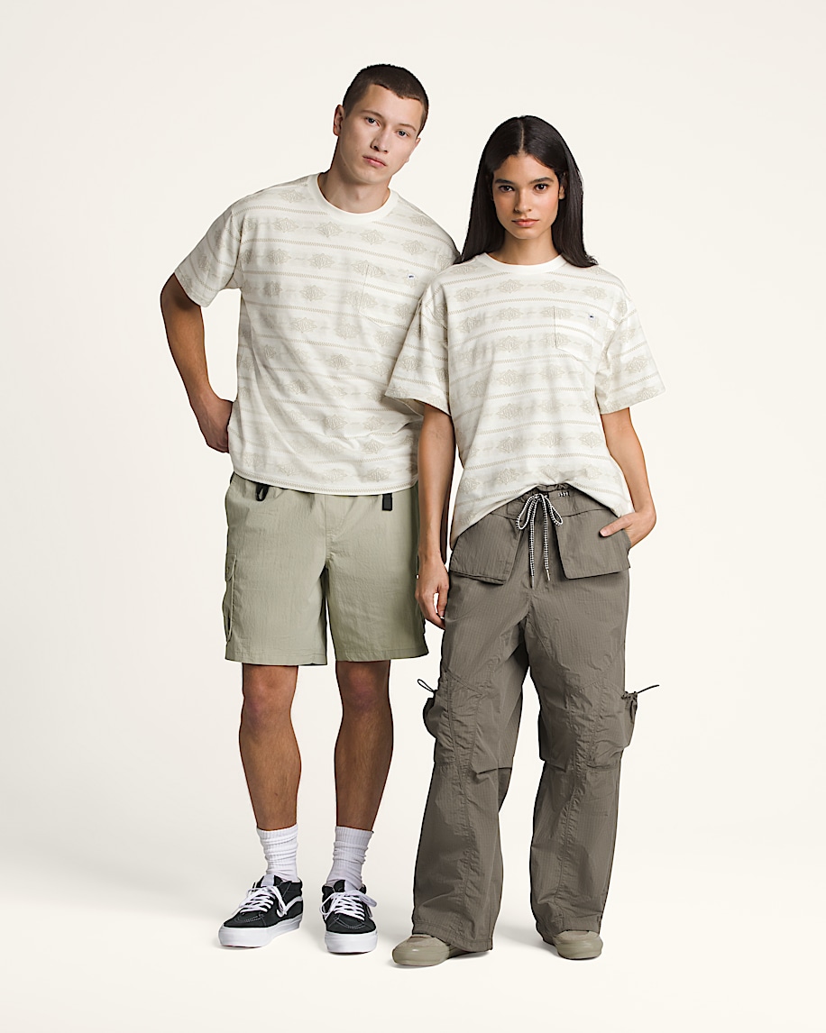 [VANS]Vans Premium Shorebreak Short Sleeve Knit Shirt/追跡付 Premium Shorebreak Short Sleeve Shirt in Marshmallow White