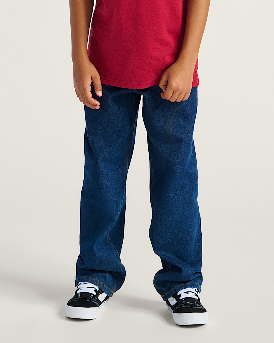 Big Kids Check-5 Loose Denim Pants - 2