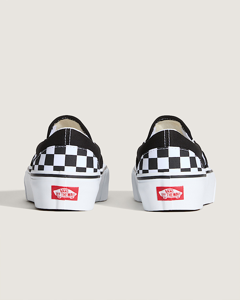 Classic Slip-On Platform Checkerboard Shoe - 4