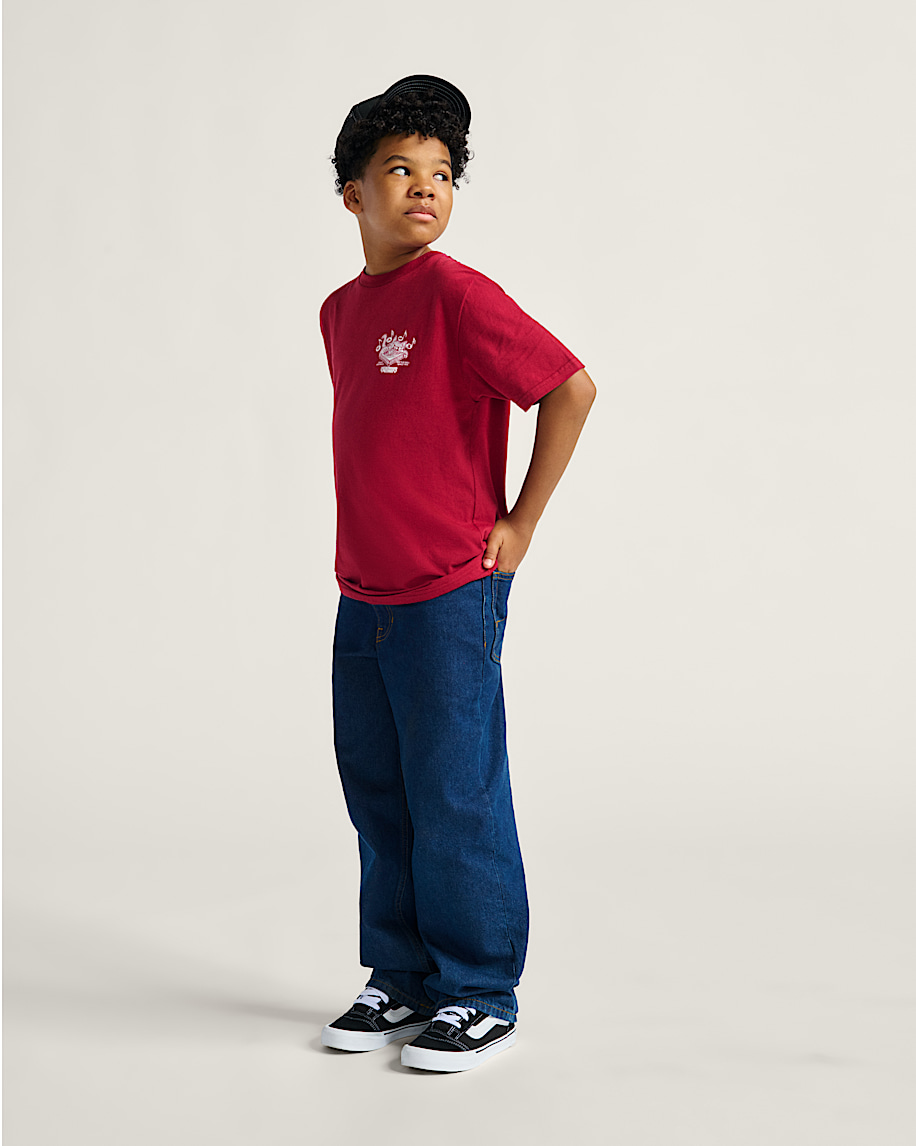 Big Kids Check-5 Loose Denim Pants - 1