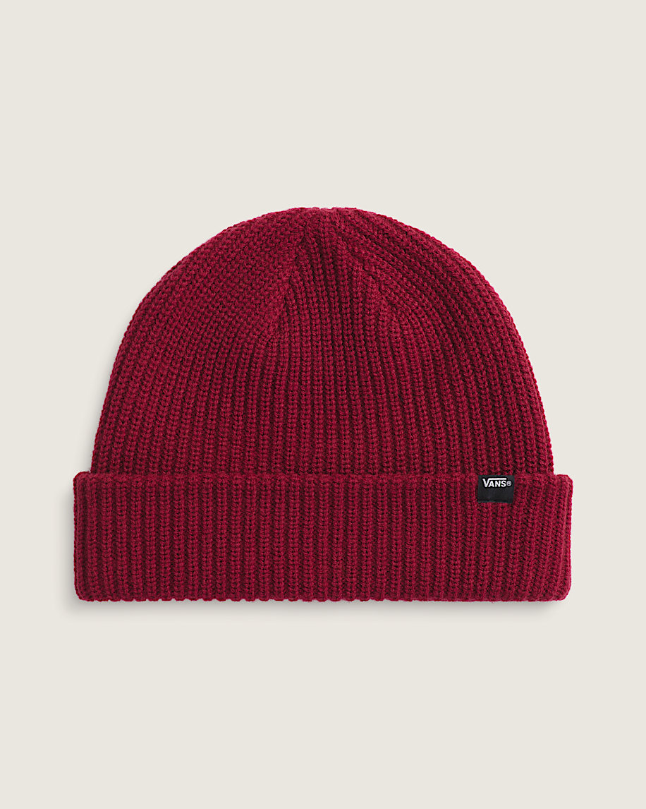 帽子 BoTT Pon Pon Basic Cuff Knit Core Basic Cuff Beanie in Bordeaux Red | Vans