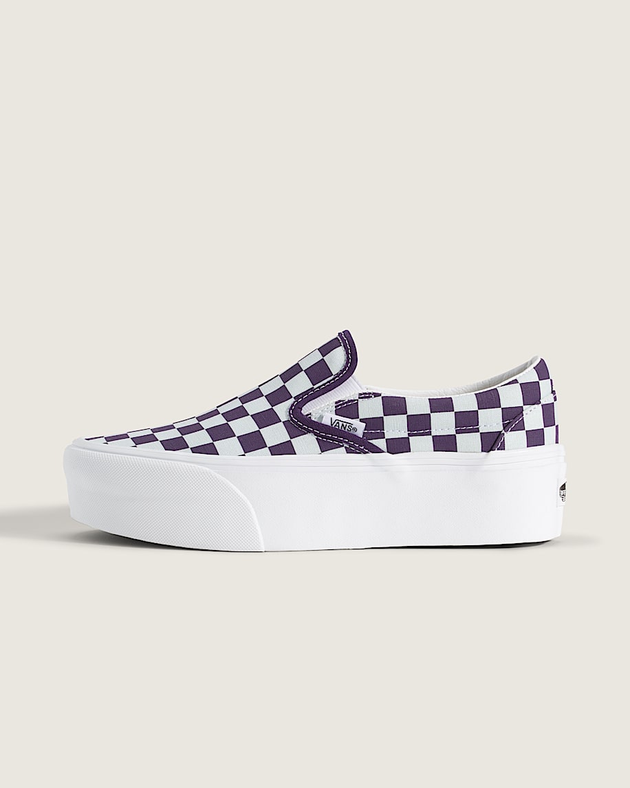 Classic Slip-On Platform Checkerboard Shoe - 1