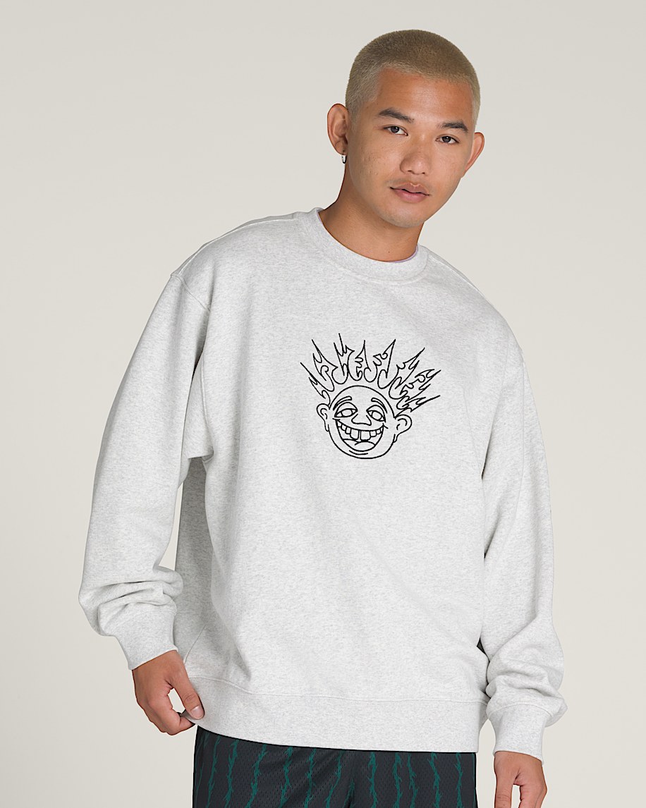 【GRAVER】24SS★ SKY Cloud Drawing Smile Sweatshirt Graver of Anaheim Black Unisex Drawing Dot Smiley Face
