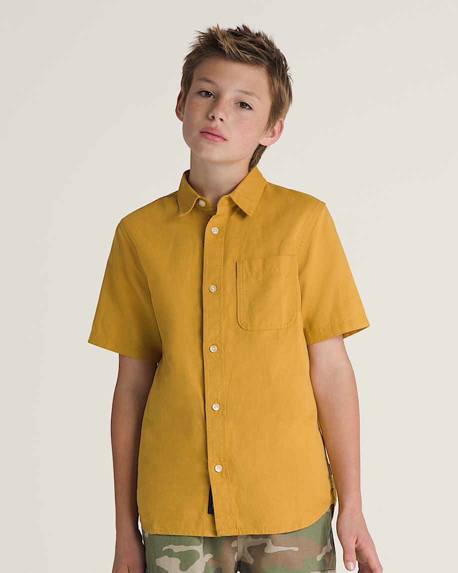 Nissy ブランド naptime 半袖SHIRTS-YELLOW Kids Lawson Woven Shirt in Harvest Gold Yellow | Vans