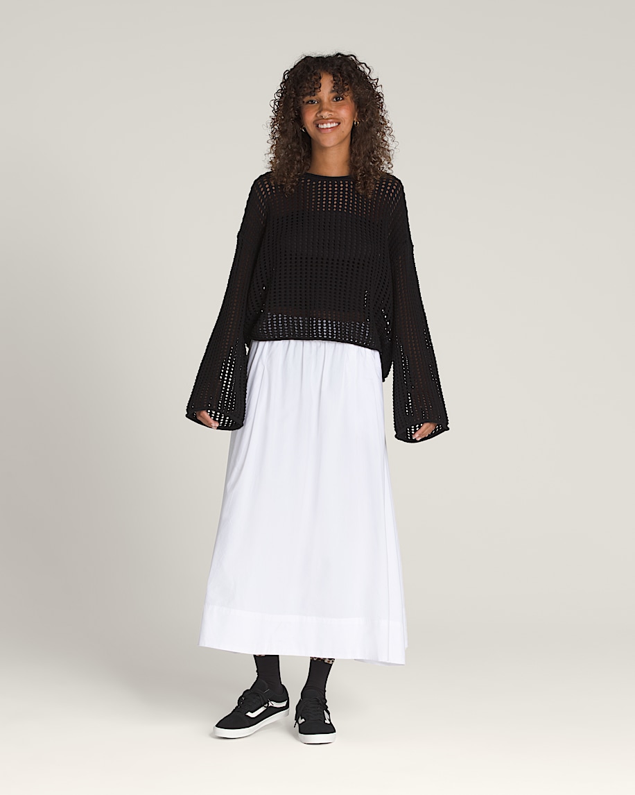 Mila Open Knit Crop Crew Sweater - 4