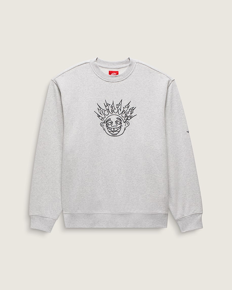 Skate Smile Spike Crew Sweatshirt in Heather Grey | Vans
