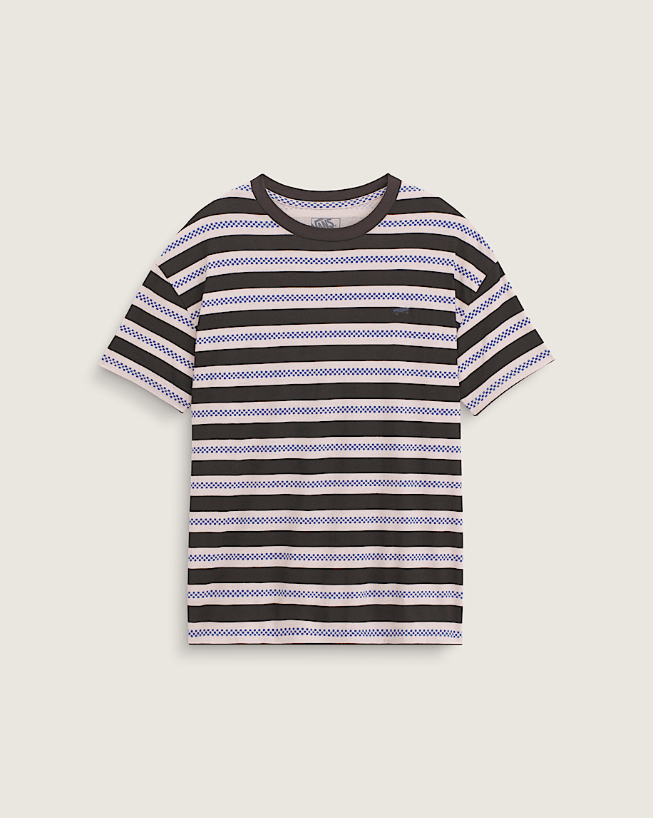 Salton Stripe Checkerboard T-Shirt in Sepia Rose / Black | Vans
