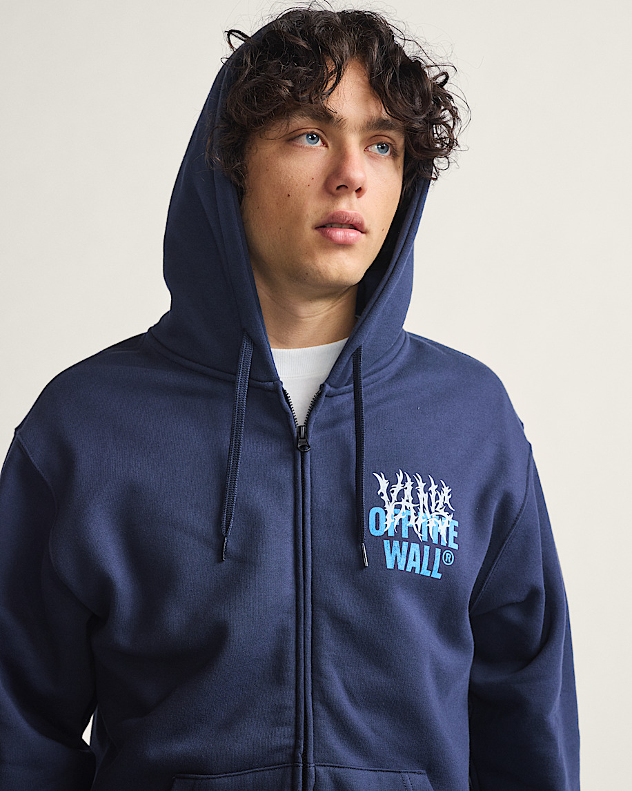Hide2000 Metal Wall Zip Hoodie in Parisian Night Blue | Vans