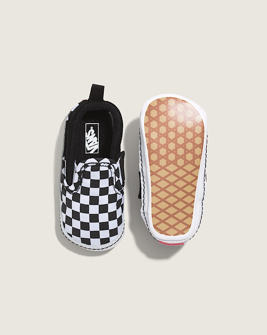 Infant Slip-On V Checkerboard Crib Shoe - 3