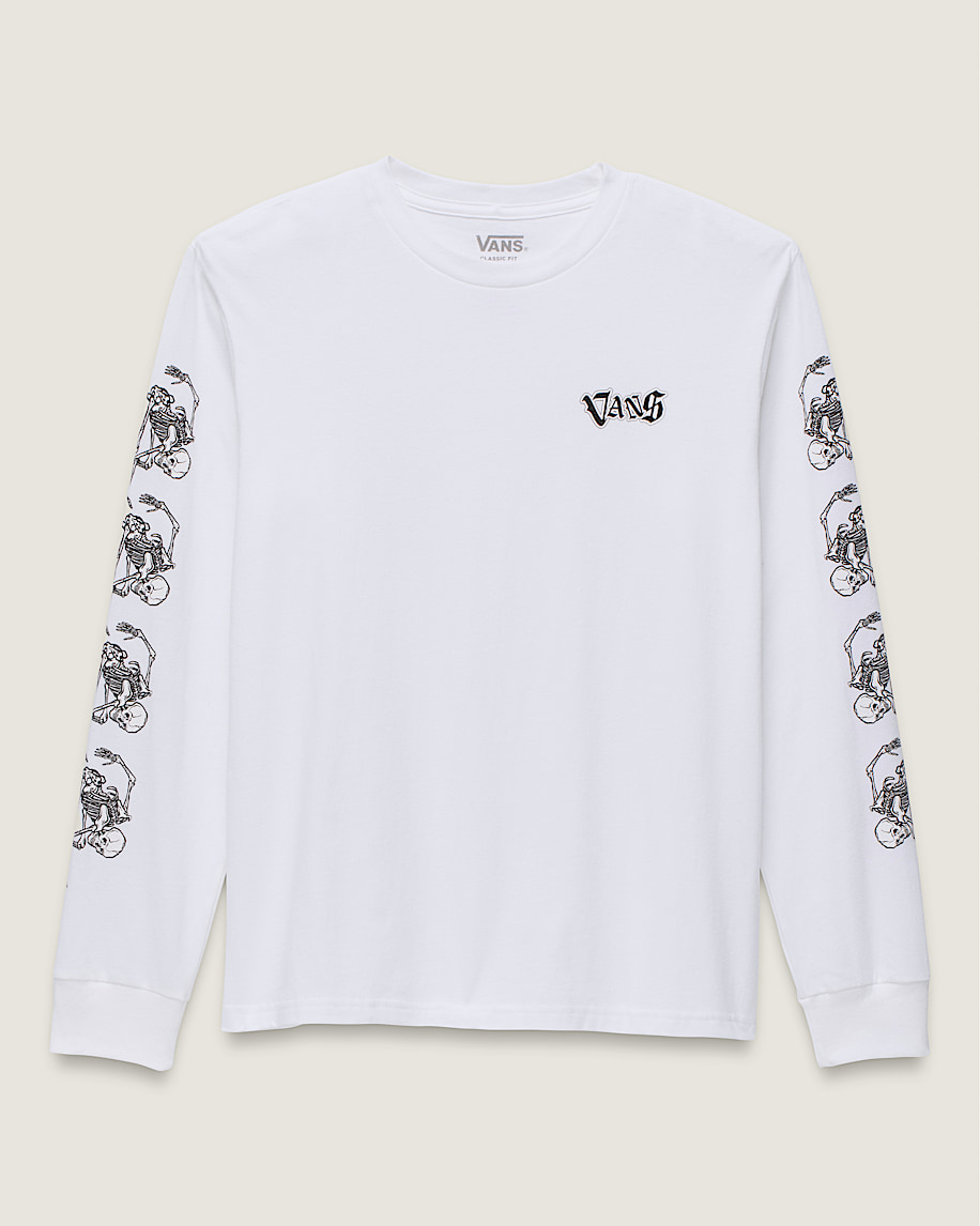わいわいワイド Kids Bad 2 Bone Long Sleeve T-Shirt in White | Vans