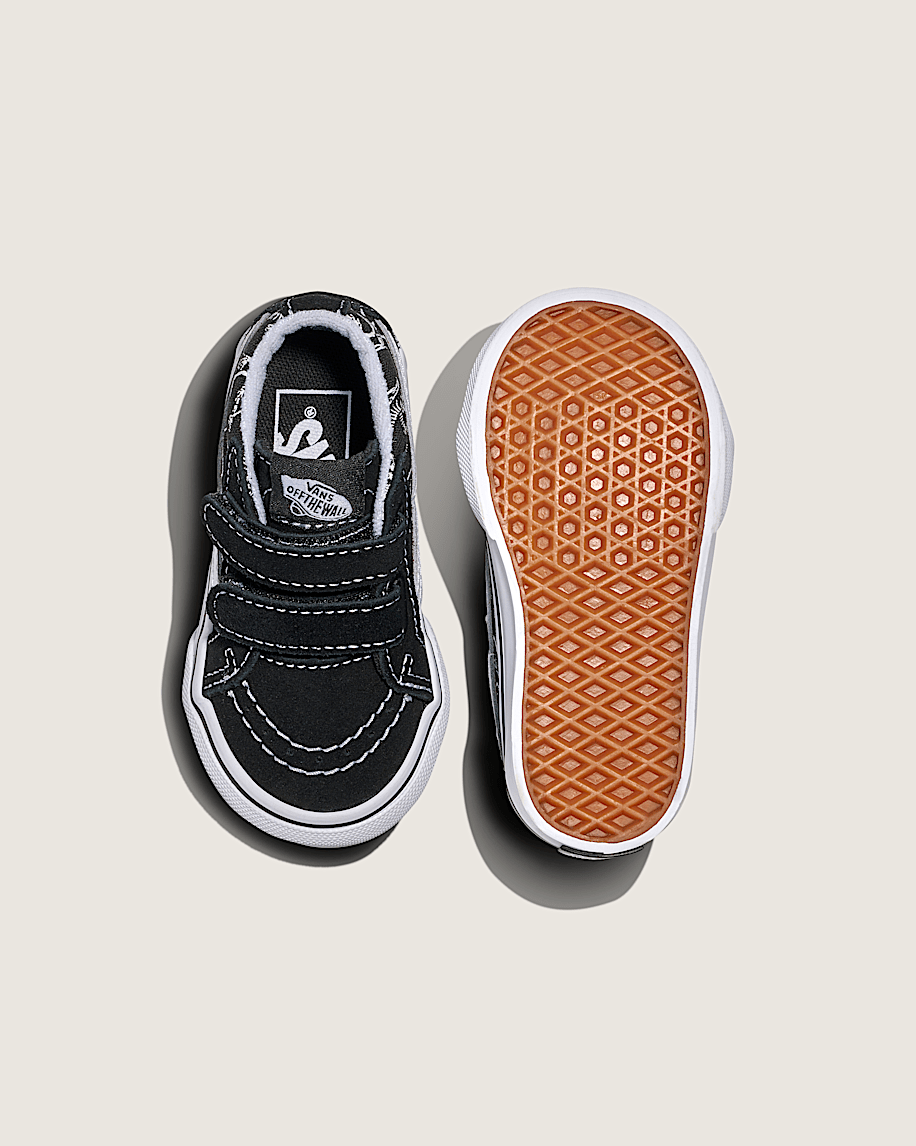 STA＊M Toddler Sk8-Mid Reissue V Skeletons Shoe in Black | Vans