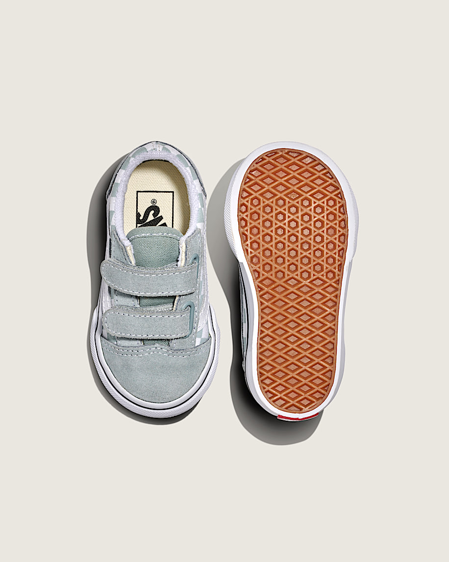 Toddler Old Skool V Checkerboard Shoe in Pure Grey / White