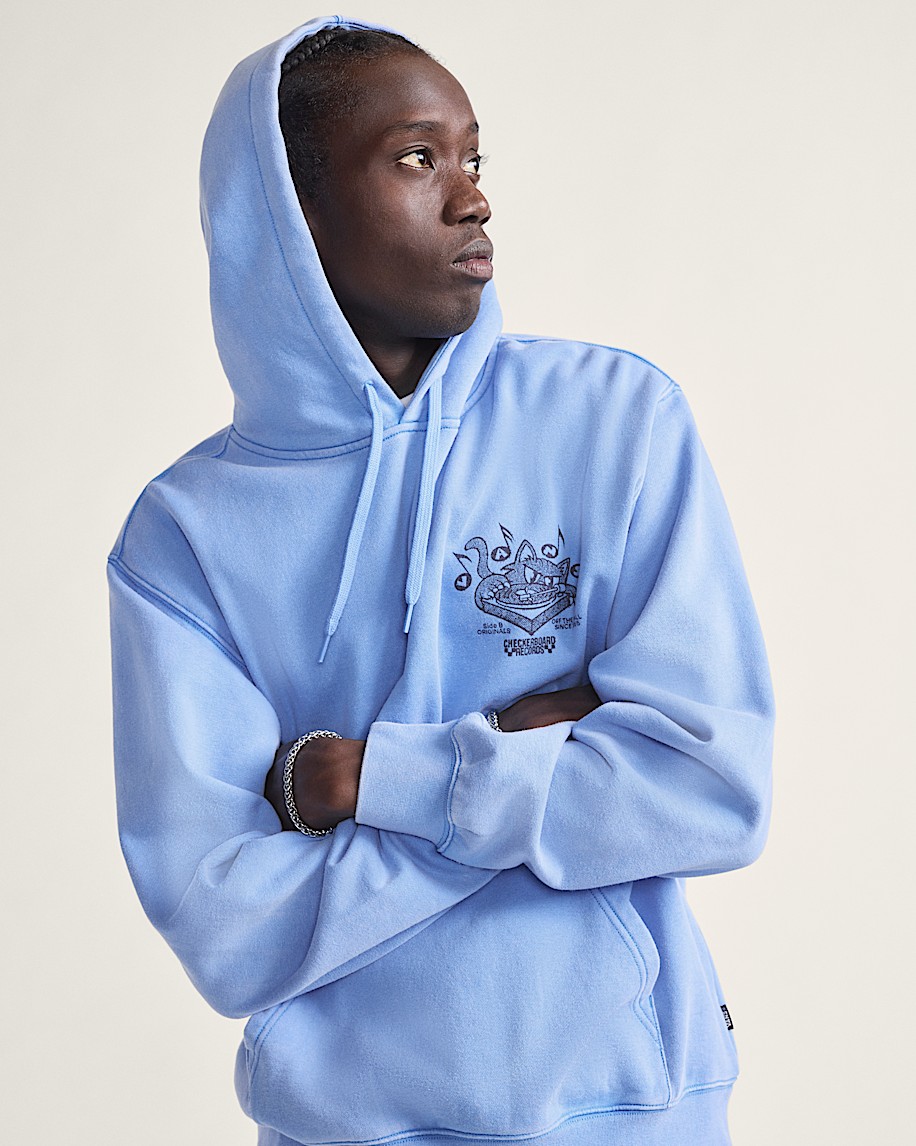 Scratched Records Pullover Hoodie in Tranquil Blue | Vans