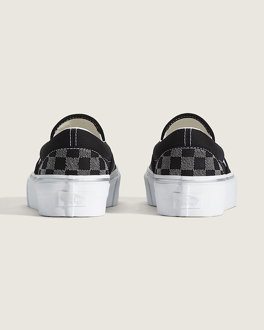 Classic Slip-On Platform Checkerboard Shoe - 4