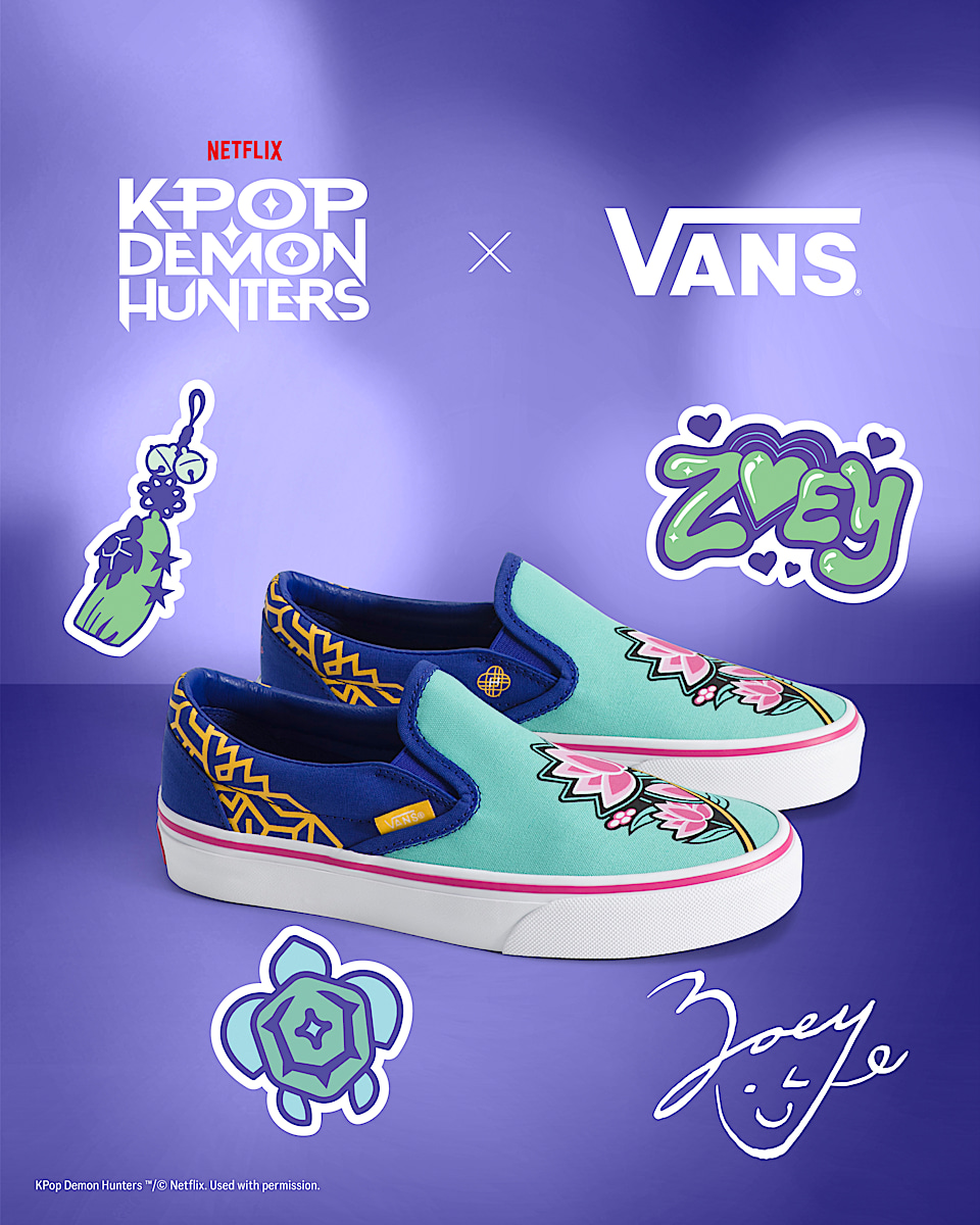 KPop Demon Hunters x Vans Big Kids Classic Slip-On Shoe