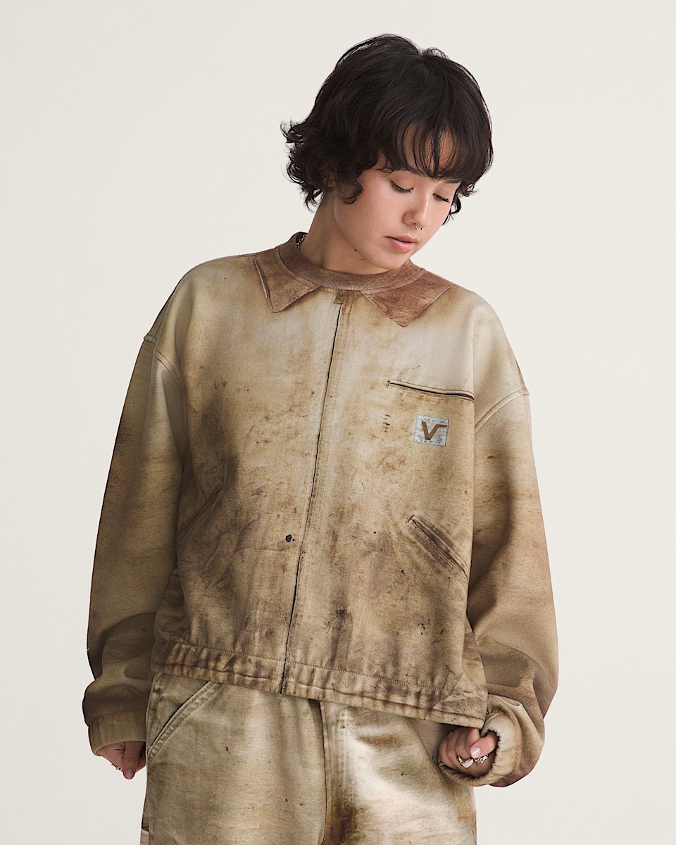 VANSZA Workwear Trompe L'oeil Crew Neck Fleece