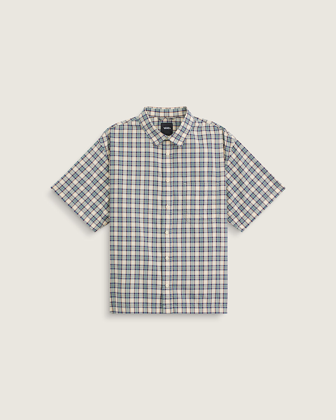 vans dress shirt Lawson Stripe Button Up Shirt in White / Dress Blues