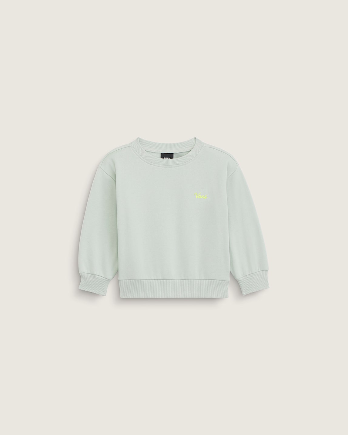 Kids Script Logo Oversized Crew Sweatshirt in Dusty Mint Green | Vans