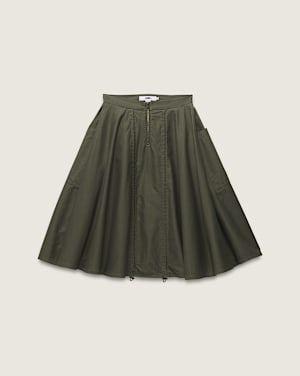 Premium A-Line Ruched Skirt in Grape Leaf Green | Vans