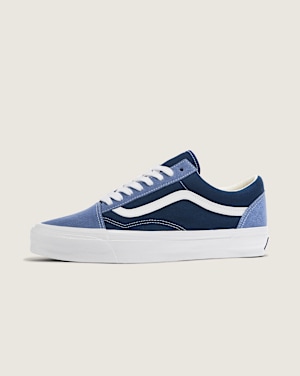 Navy blue checkered old skool vans discount
