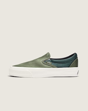 Army green slip on vans sale