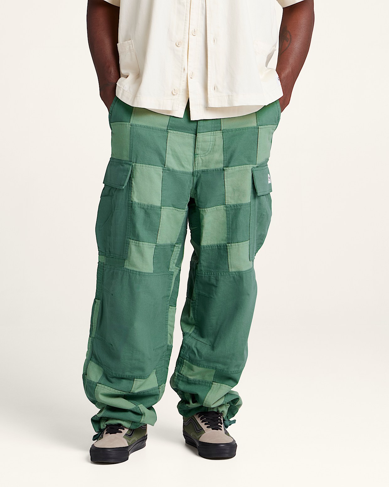 Cargo patchwork pants deals