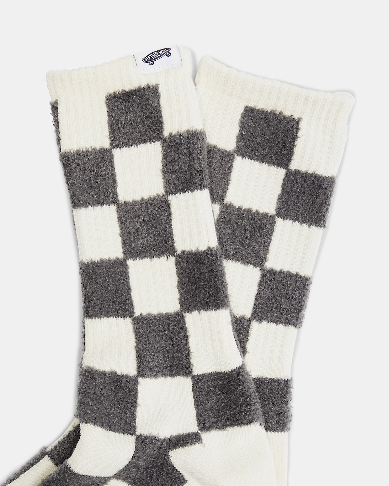 Premium Checkerboard Crew Sock in Raven Grey Vans
