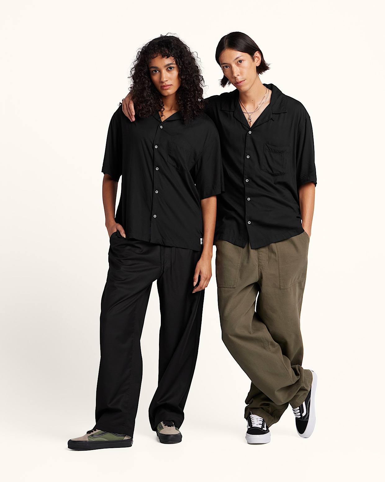 Camp collar short sleeve shirt store