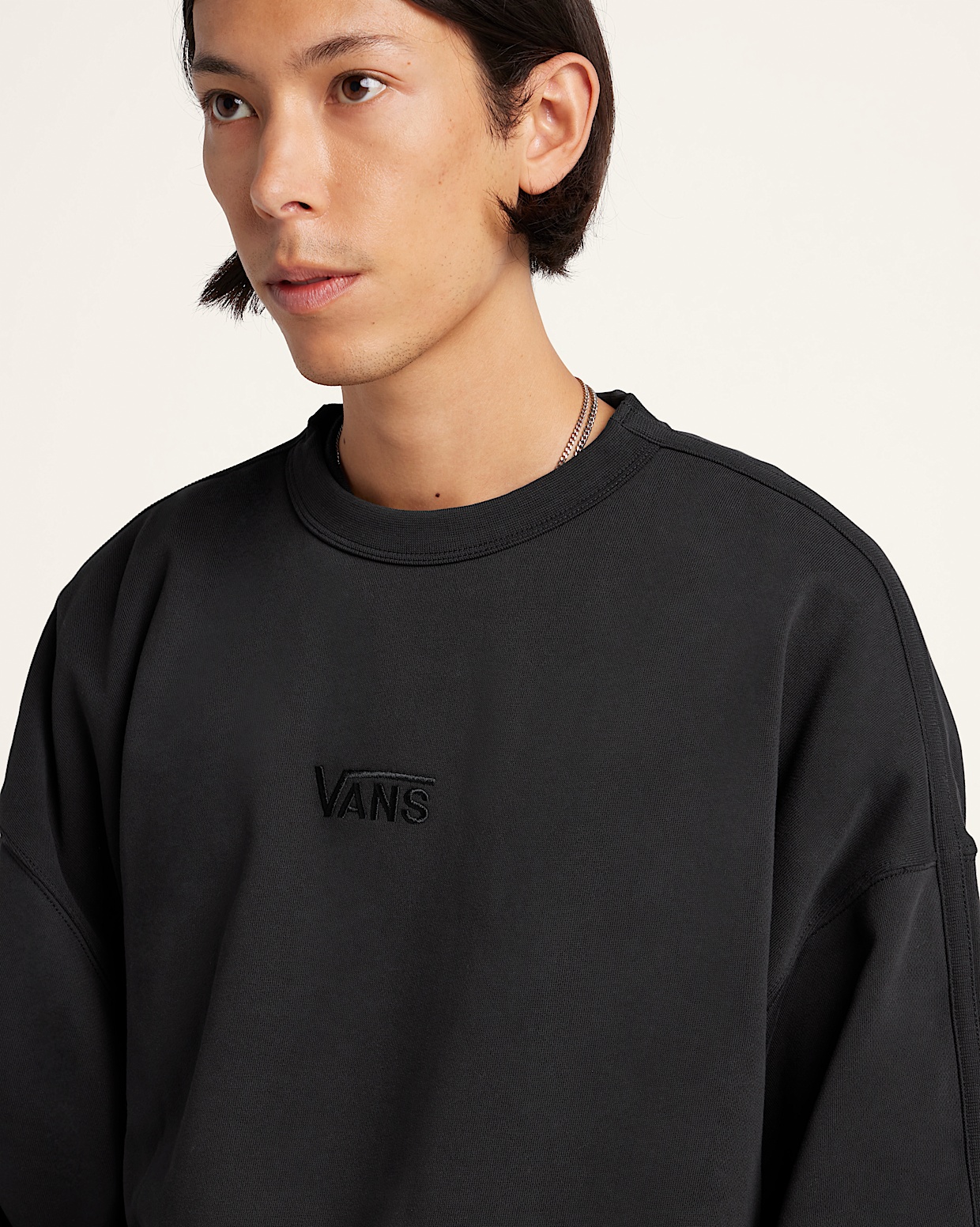 Premium Logo Crewneck Sweatshirt in Black Vans