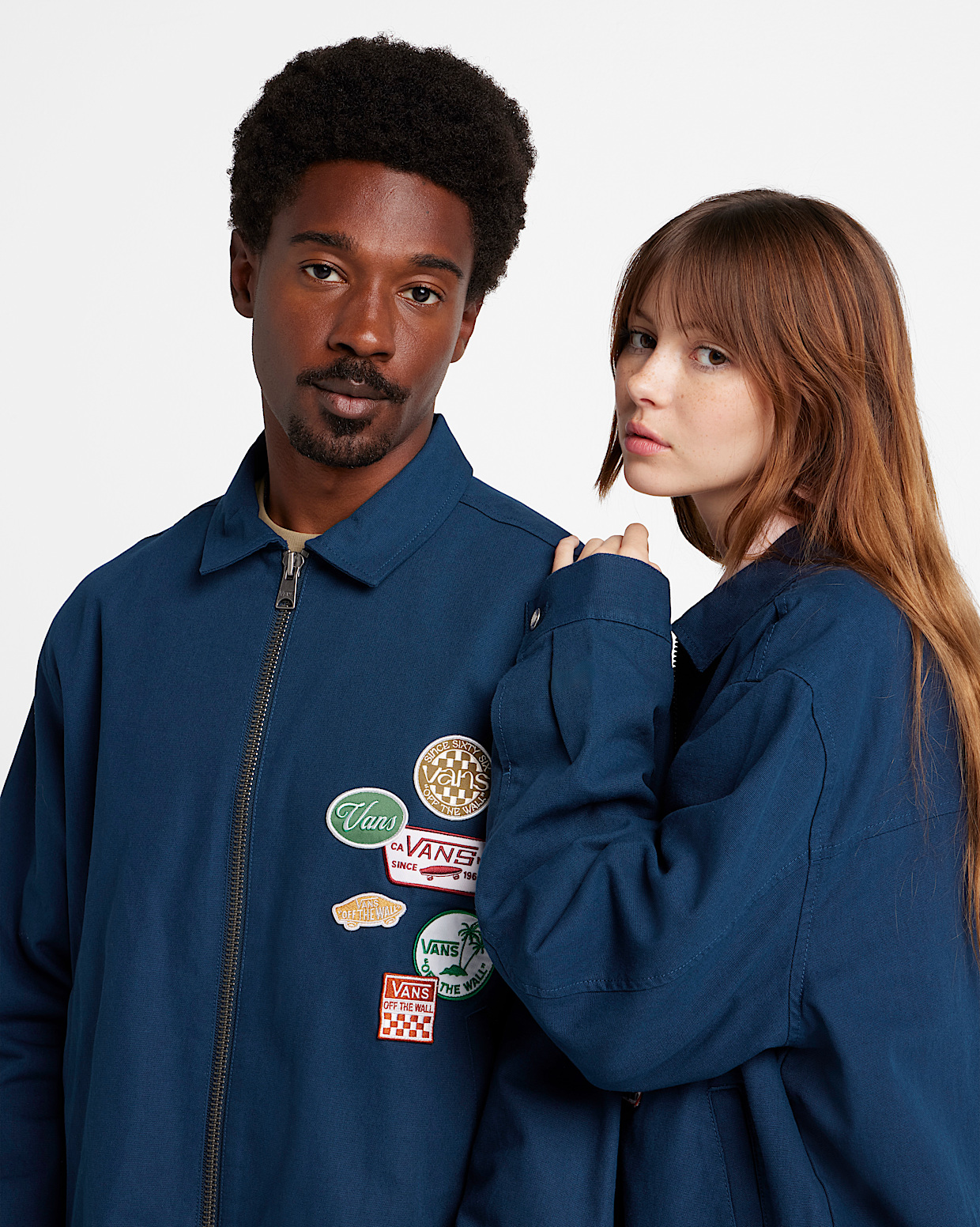 Premium Zip Front Jacket in Dress Blues Navy Vans