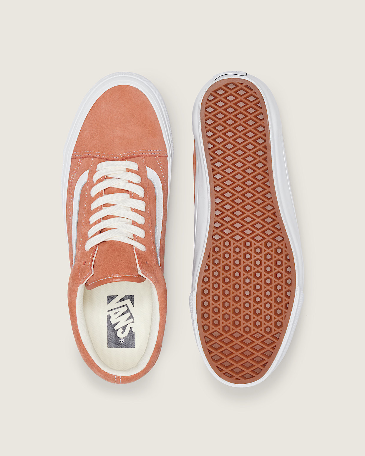 Orange white vans top