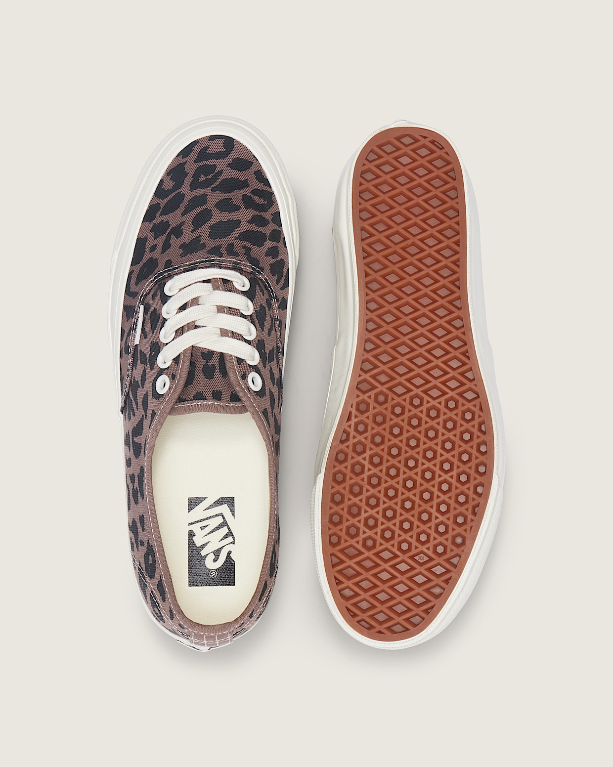 Premium Authentic 44 in Deep Taupe Black Print Vans