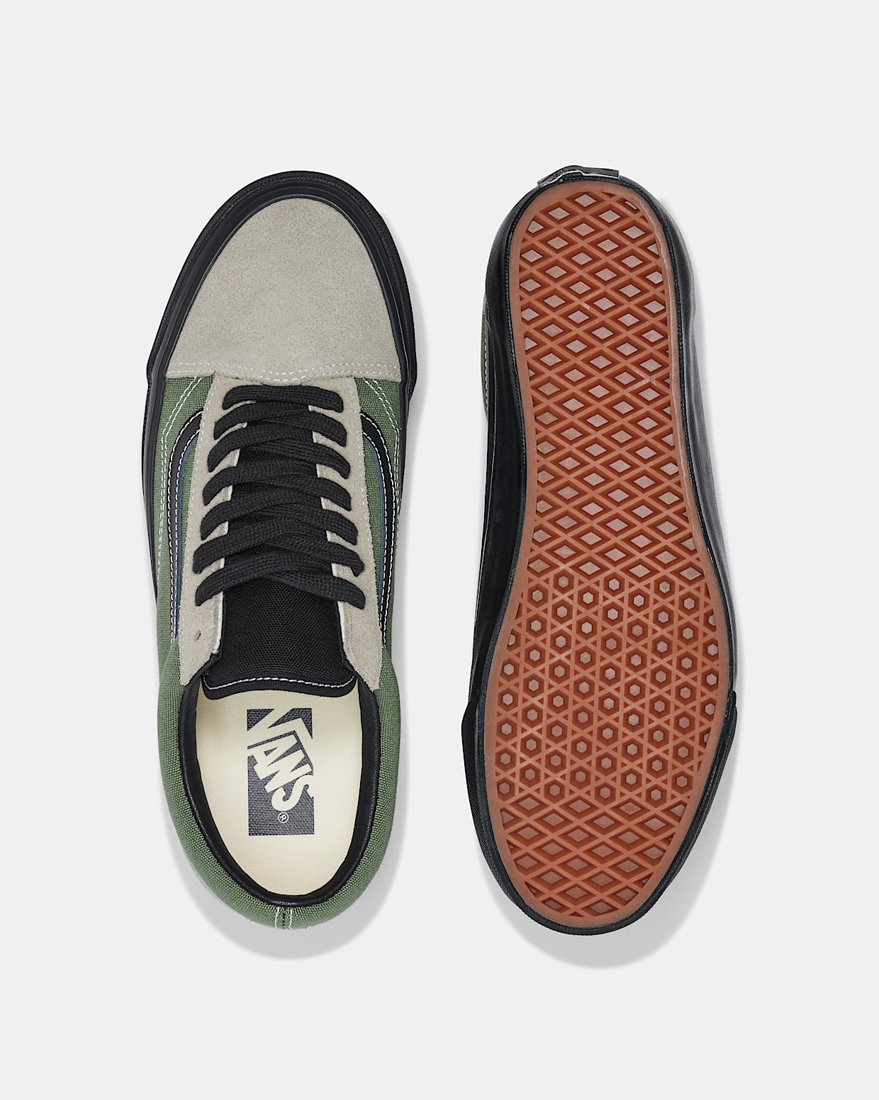 Premium Old Skool 36 in Aluminum Grey Olive Green Vans