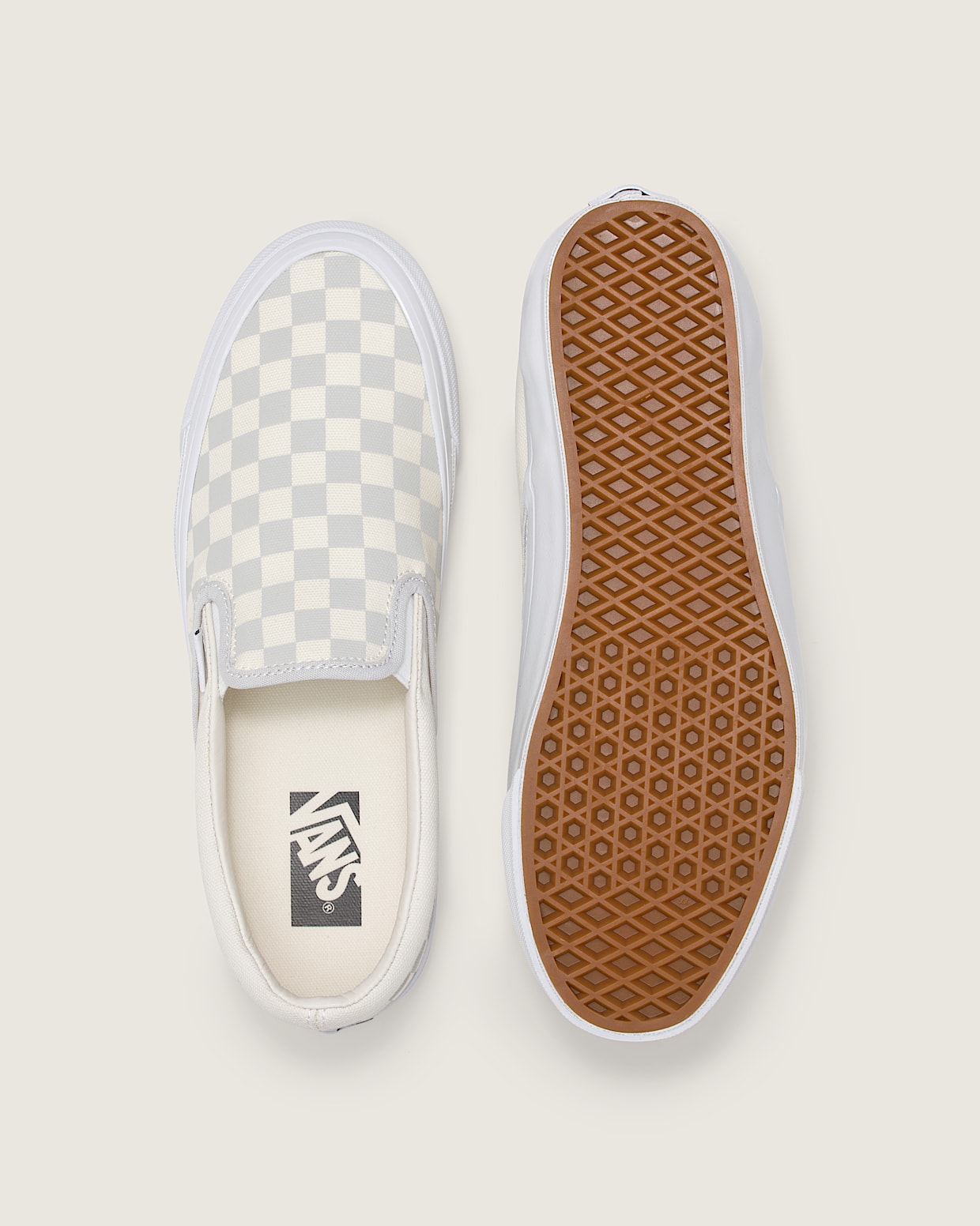 Olive green checkered slip on vans 2025