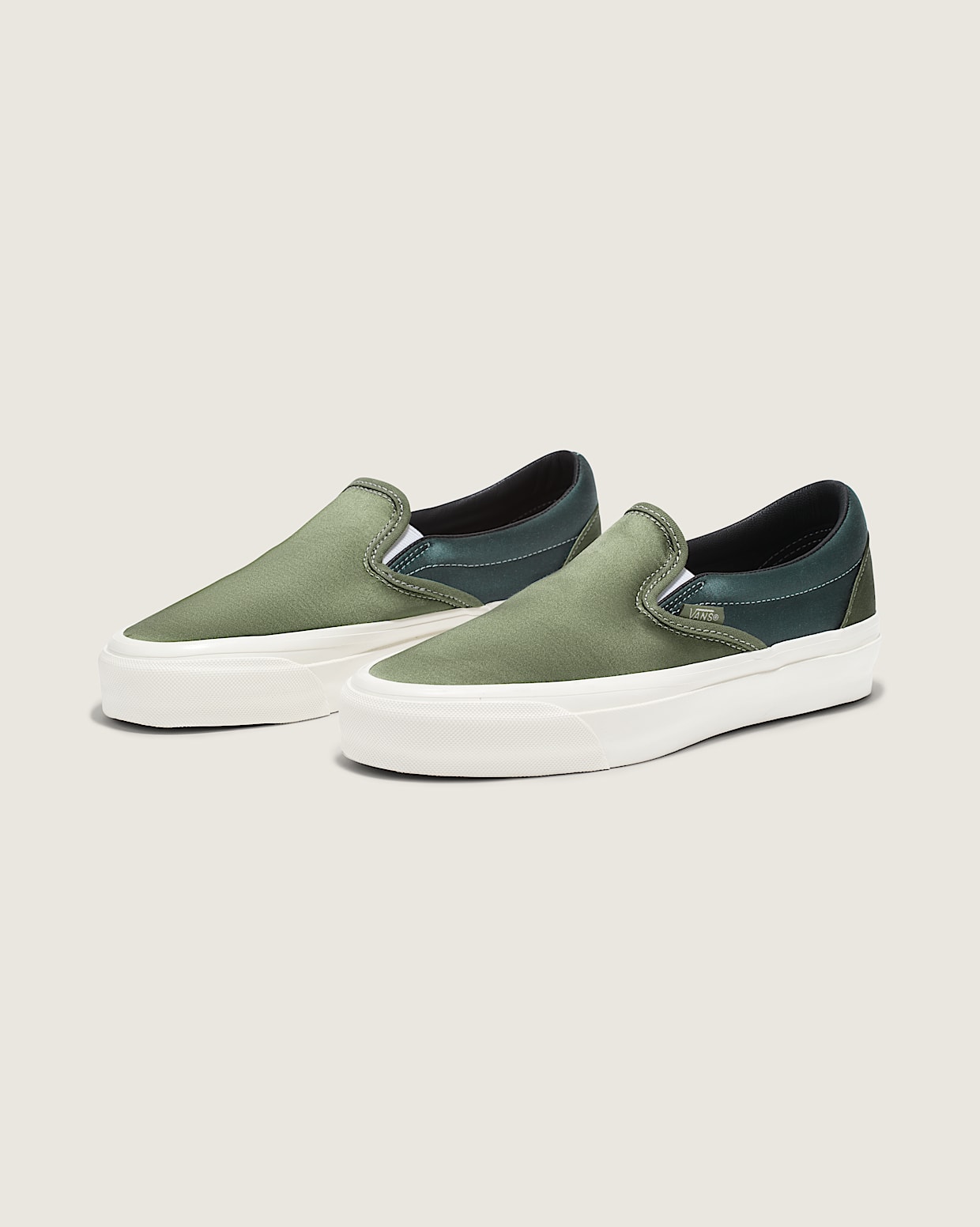 Premium Slip On 98 Satin in Loden Green Vans