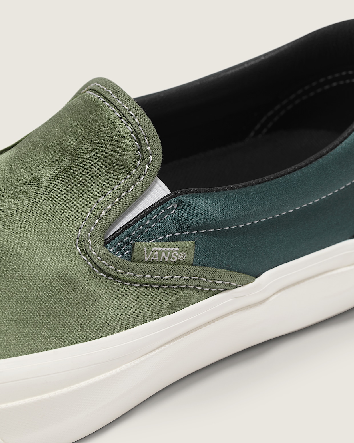 Premium Slip On 98 Satin in Loden Green Vans