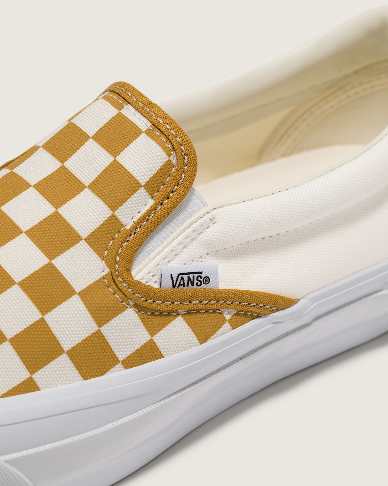 Vans gold slip on shoes store