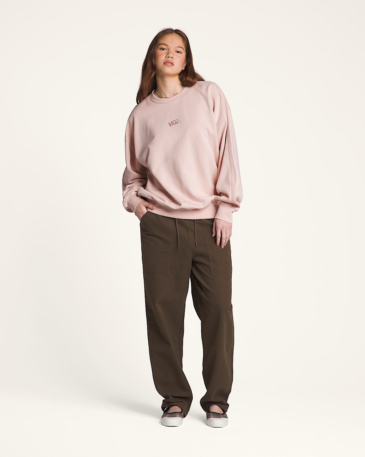 Premium Crew Fleece in Rose Smoke Pink Vans