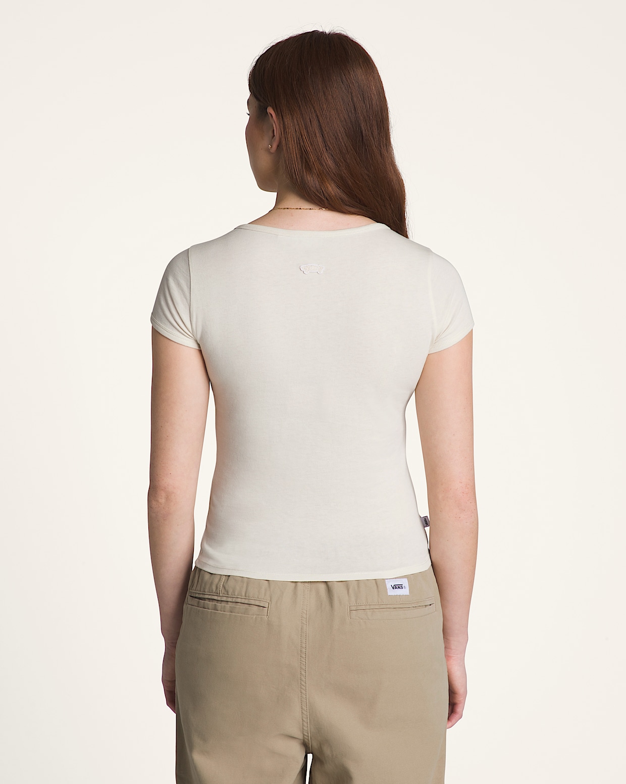 Premium Short Sleeve Baby Tee in Turtledove White Vans