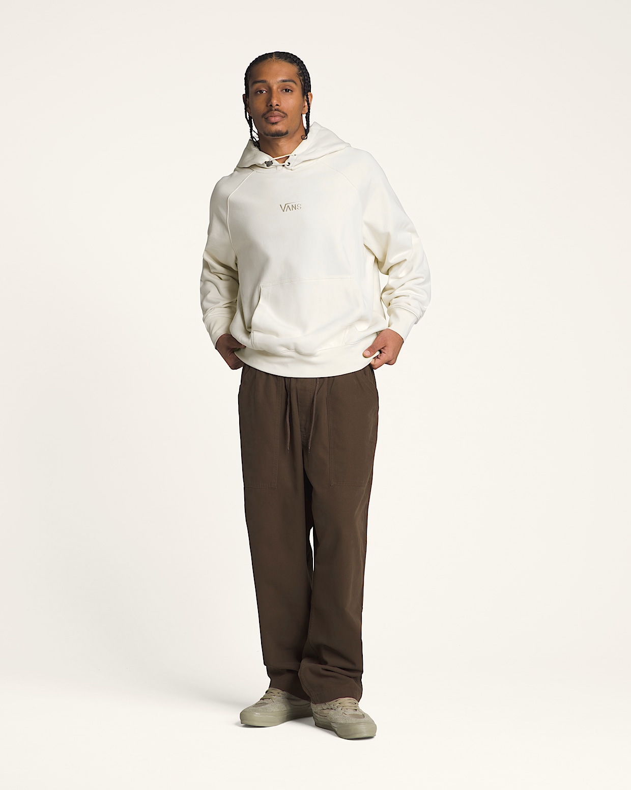Vans cream hoodie on sale