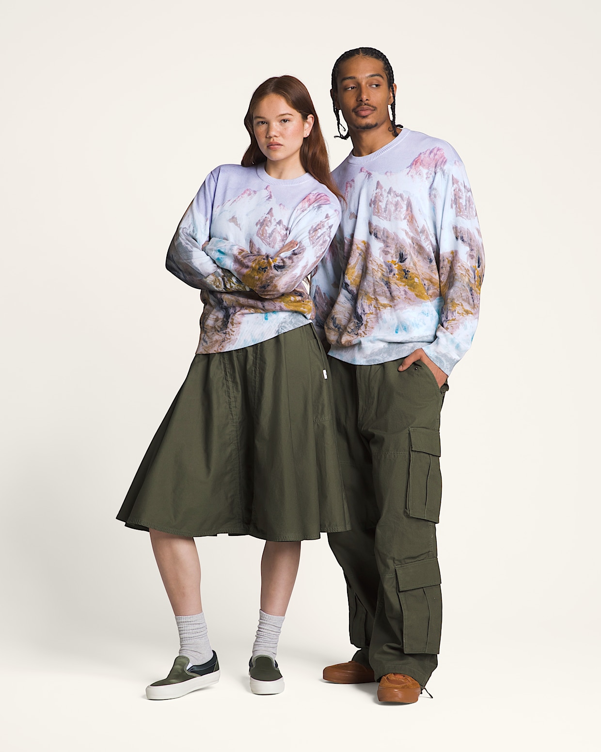 Sweater and skirt outfit vans sale