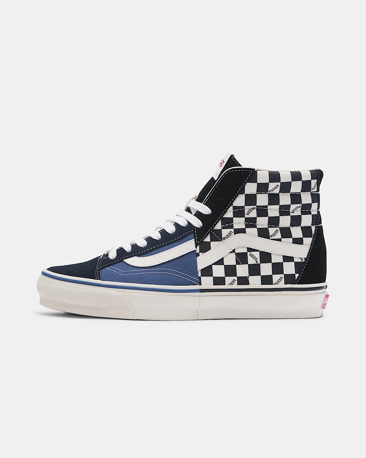 Vans sk8 hi blue checkerboard on sale